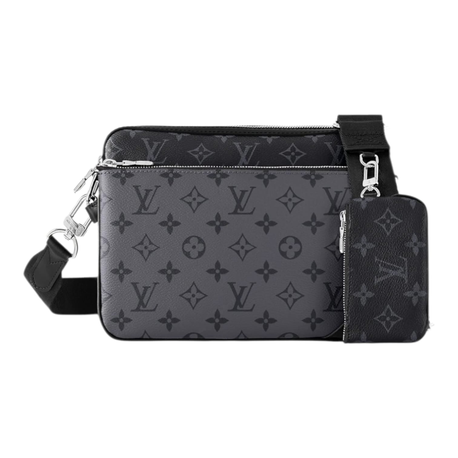 Louis Vuitton Monogram Eclipse Double Zip Messenger (with Pouch)