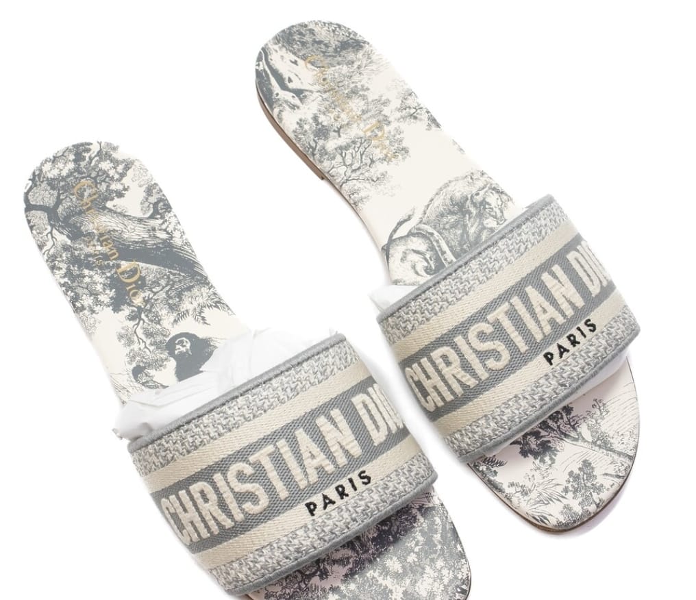 Christian Dior slides grey